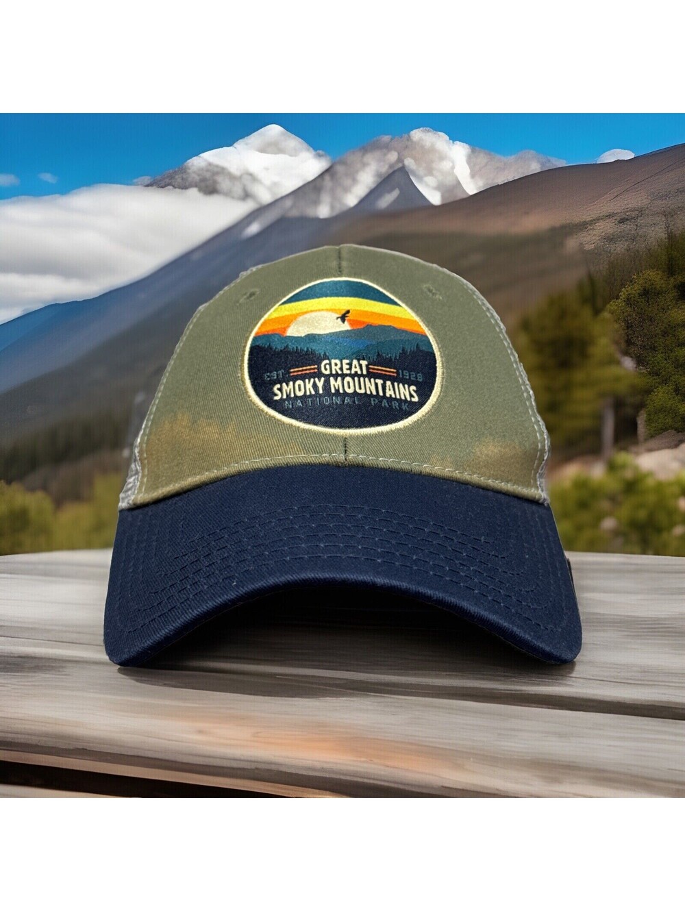 Great Smoky Mountains National Park Tennessee Faded Mesh Snapback Baseball Cap